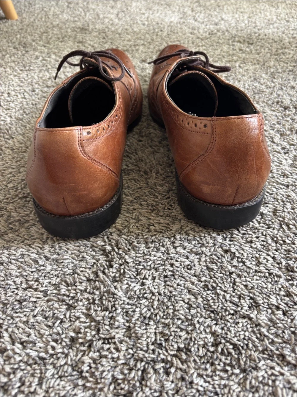 Stacy Adams Cognac Brown Wingtip Brogue Oxfords